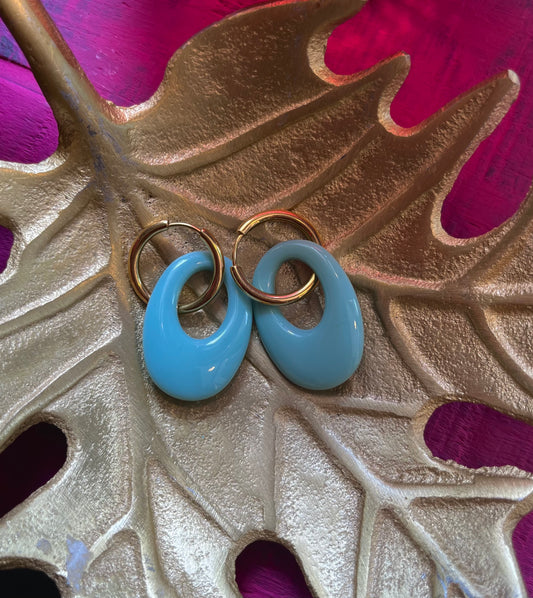 Earrings blue gold